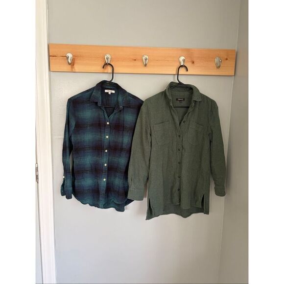 Madewell Tops - Madewell Ex Boyfriend Plaid Flannel Button Up Shirt Bundle 2 Cotton Size XS